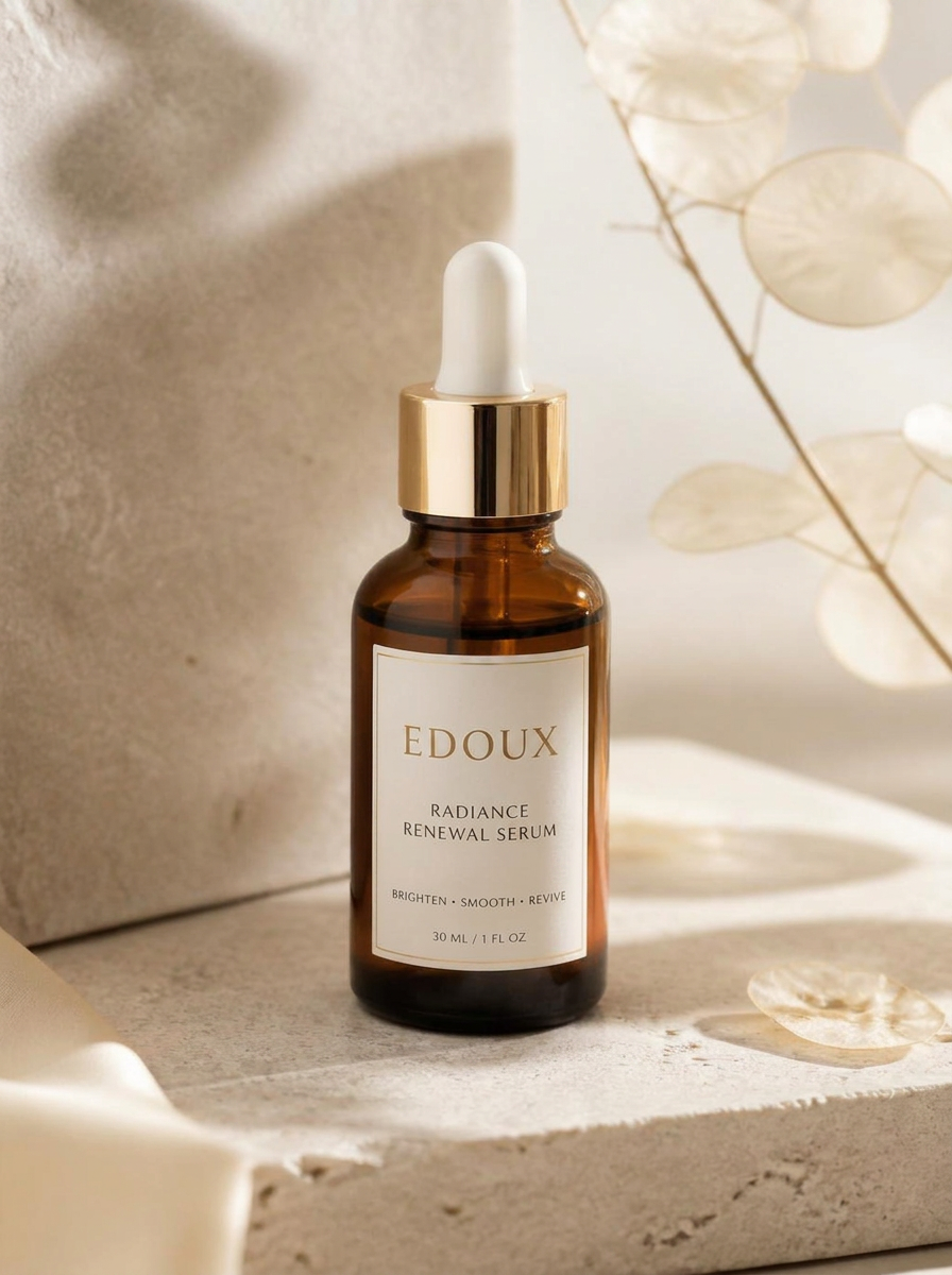 Luxury skincare serum bottle